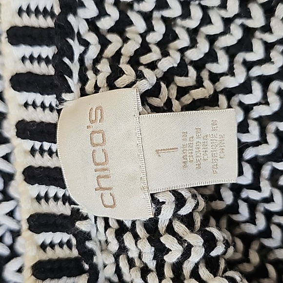 Chico's crochet Cardigan fringes honeycomb pattern Chico's Size 1 US size UA 8/M - Picture 11 of 13